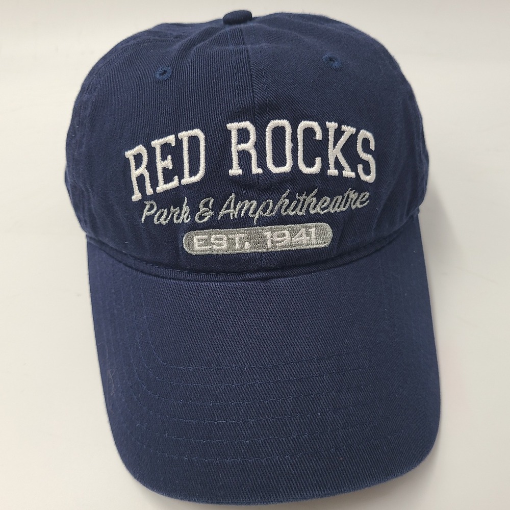 Youth Red Rocks Hat Adjustable Ouray Blue White Park & Amphitheatreā Logo Casual